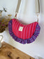 Milan the croissant bag jacquard roses and glittery tulle French-in stock