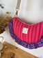 Milan the croissant bag jacquard roses and glittery tulle French-in stock