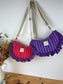 Milan the croissant bag jacquard roses and glittery tulle French-in stock