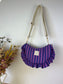 Milan the croissant bag jacquard roses and glittery tulle French-in stock