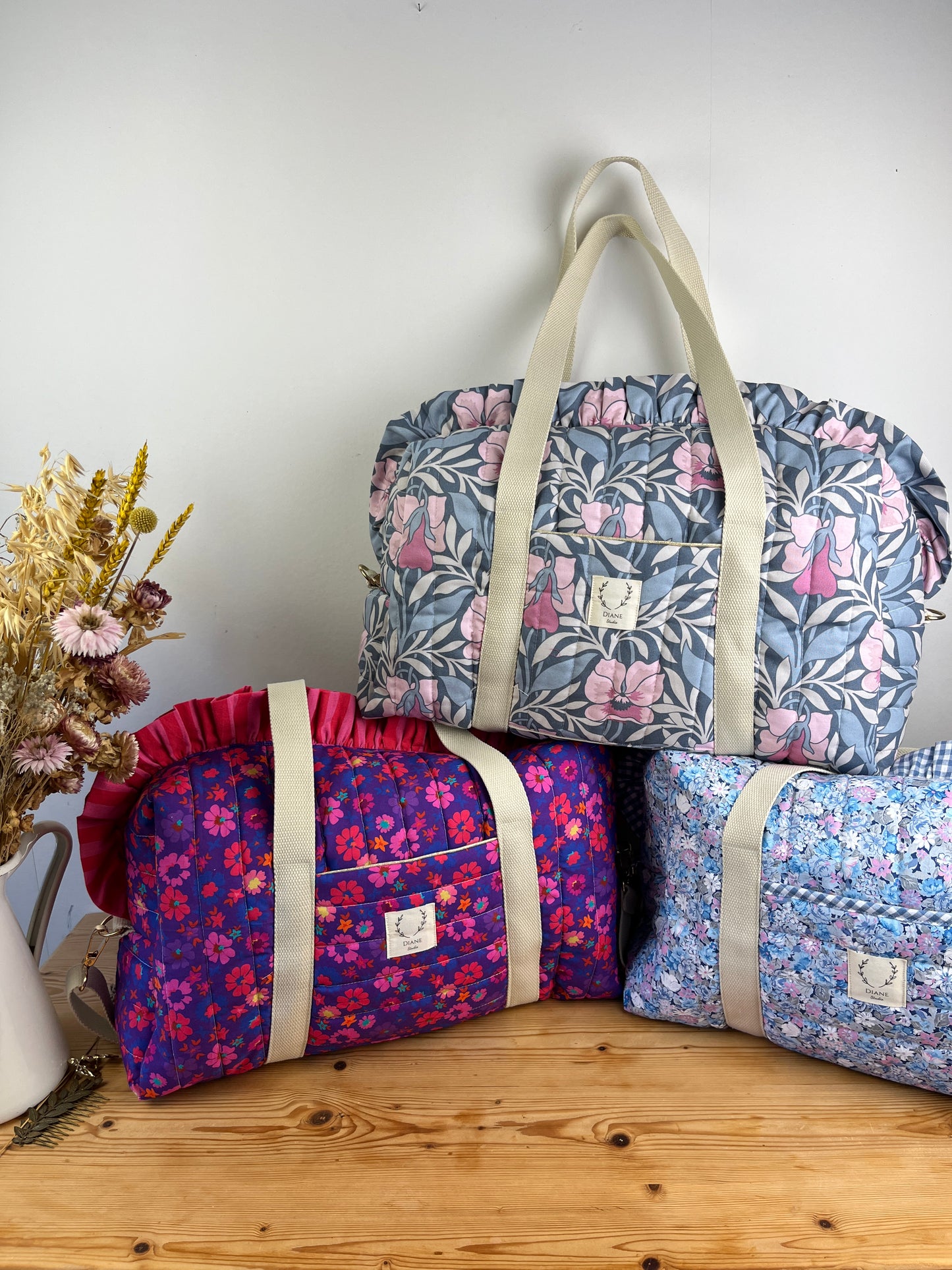 The 100% customizable ruffled diaper bag