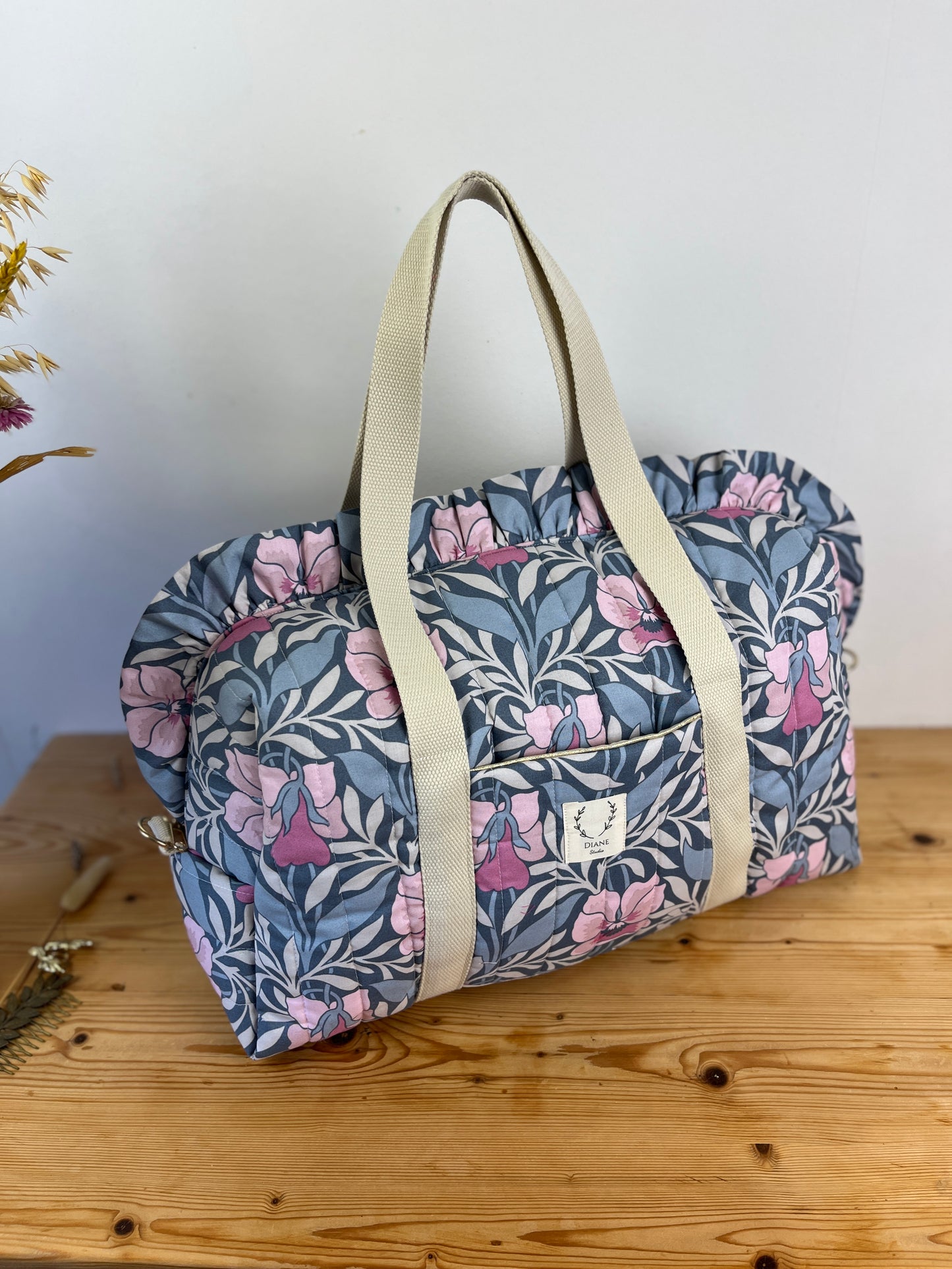 Ruffled bag and pouch set - made to order