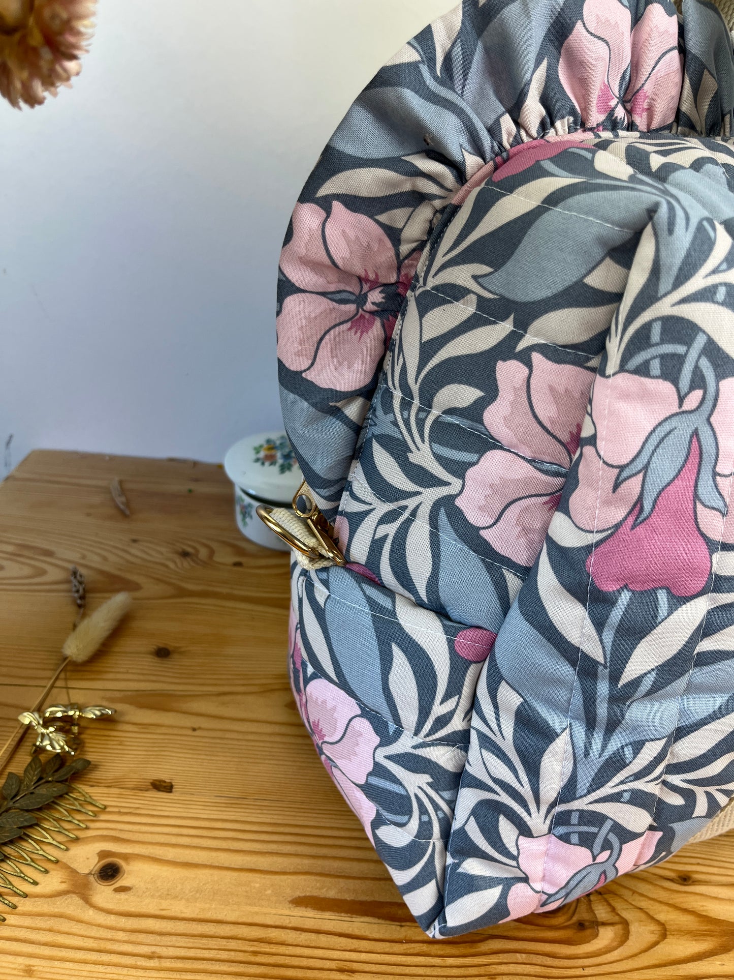 Ruffled bag and pouch set - made to order