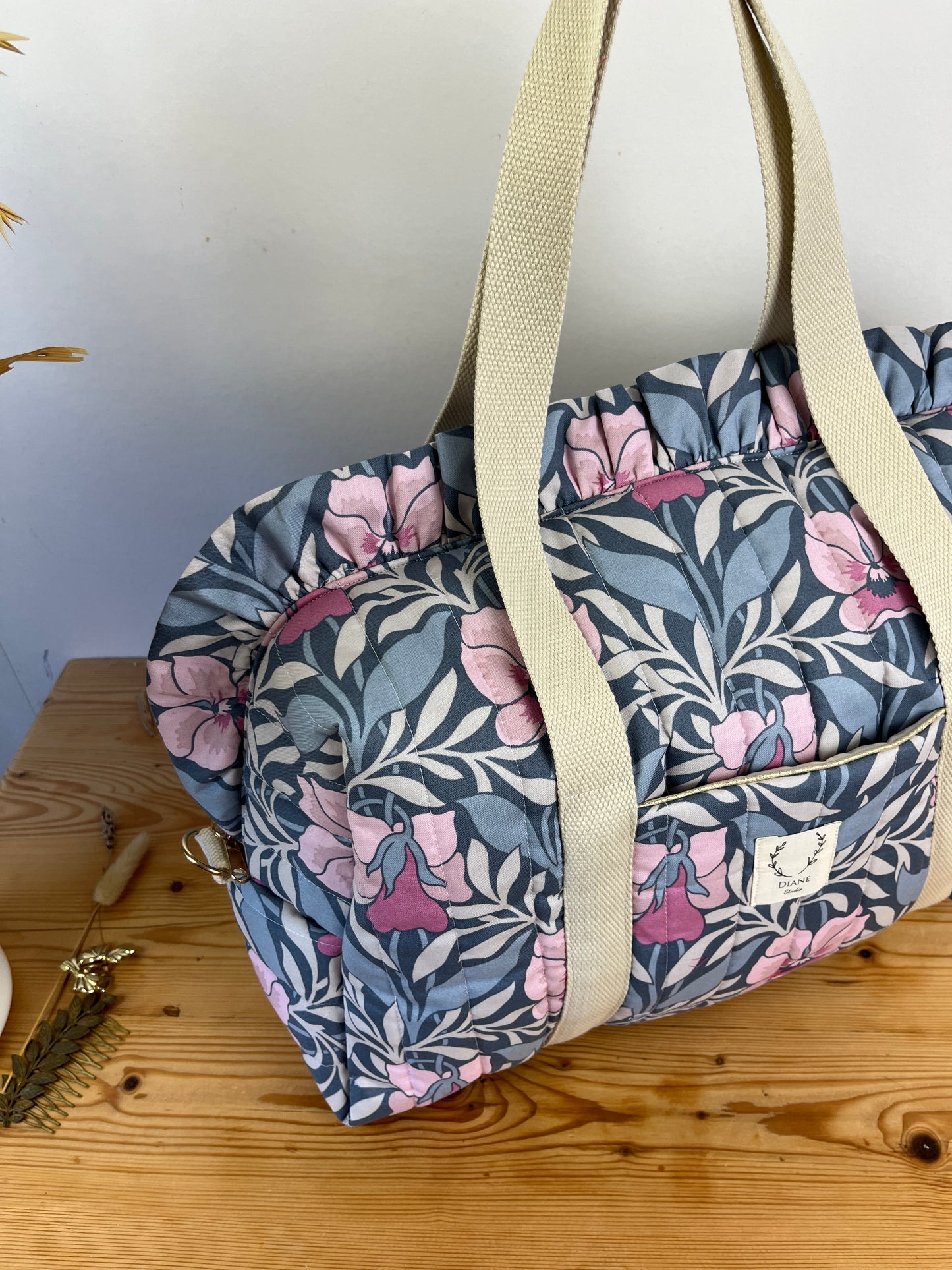 Ruffled bag and pouch set - made to order