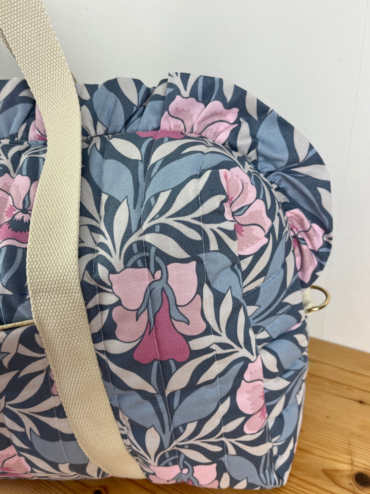 Ruffled bag and pouch set - made to order