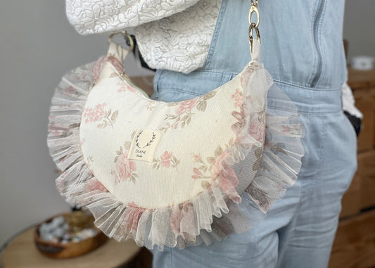 Sac Milan jacquard roses et tulle pailleté - édition limitée