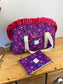 Ruffled bag and pouch set - made to order