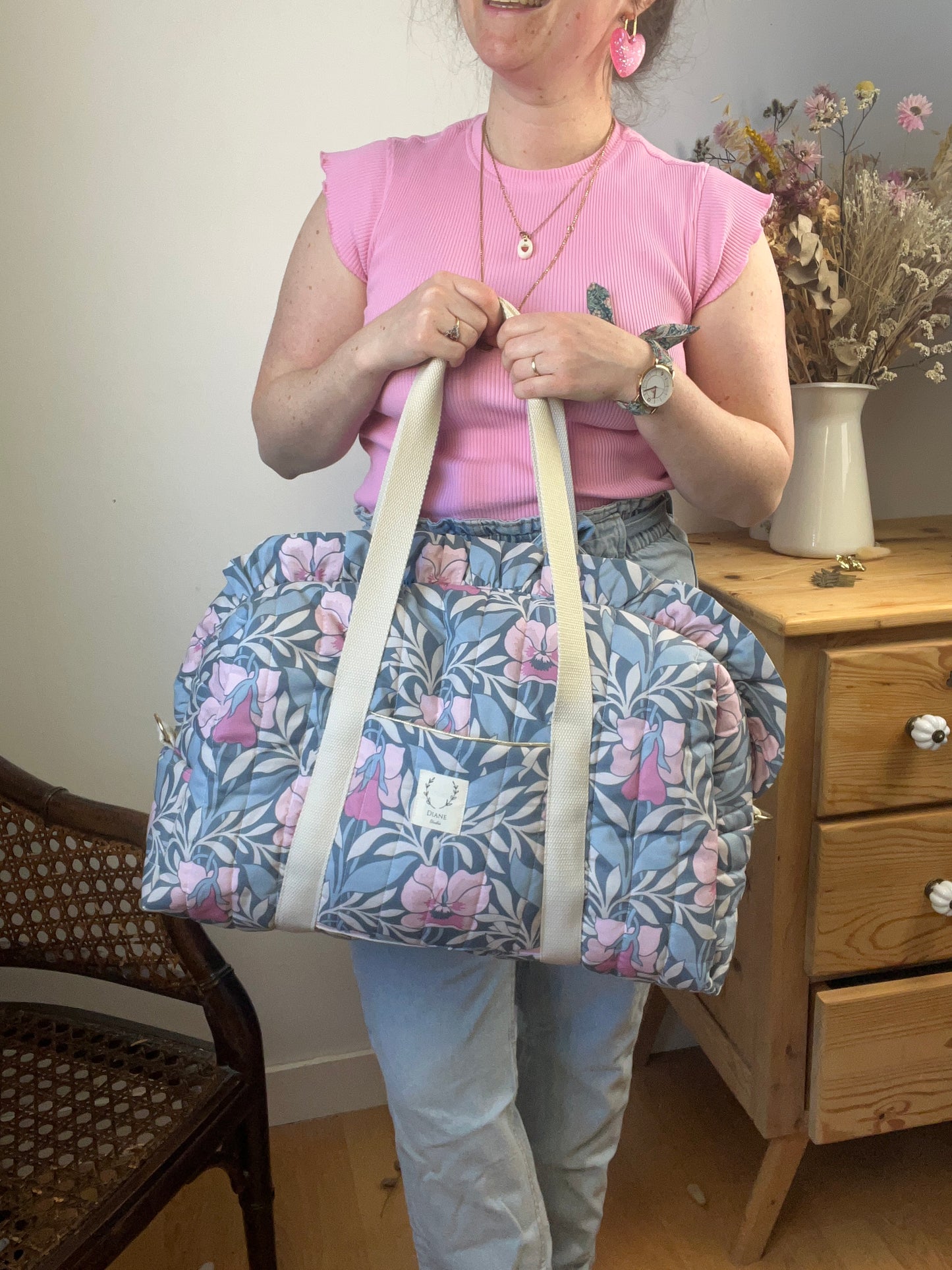 The 100% customizable ruffled diaper bag