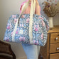 Ruffled bag and pouch set - made to order