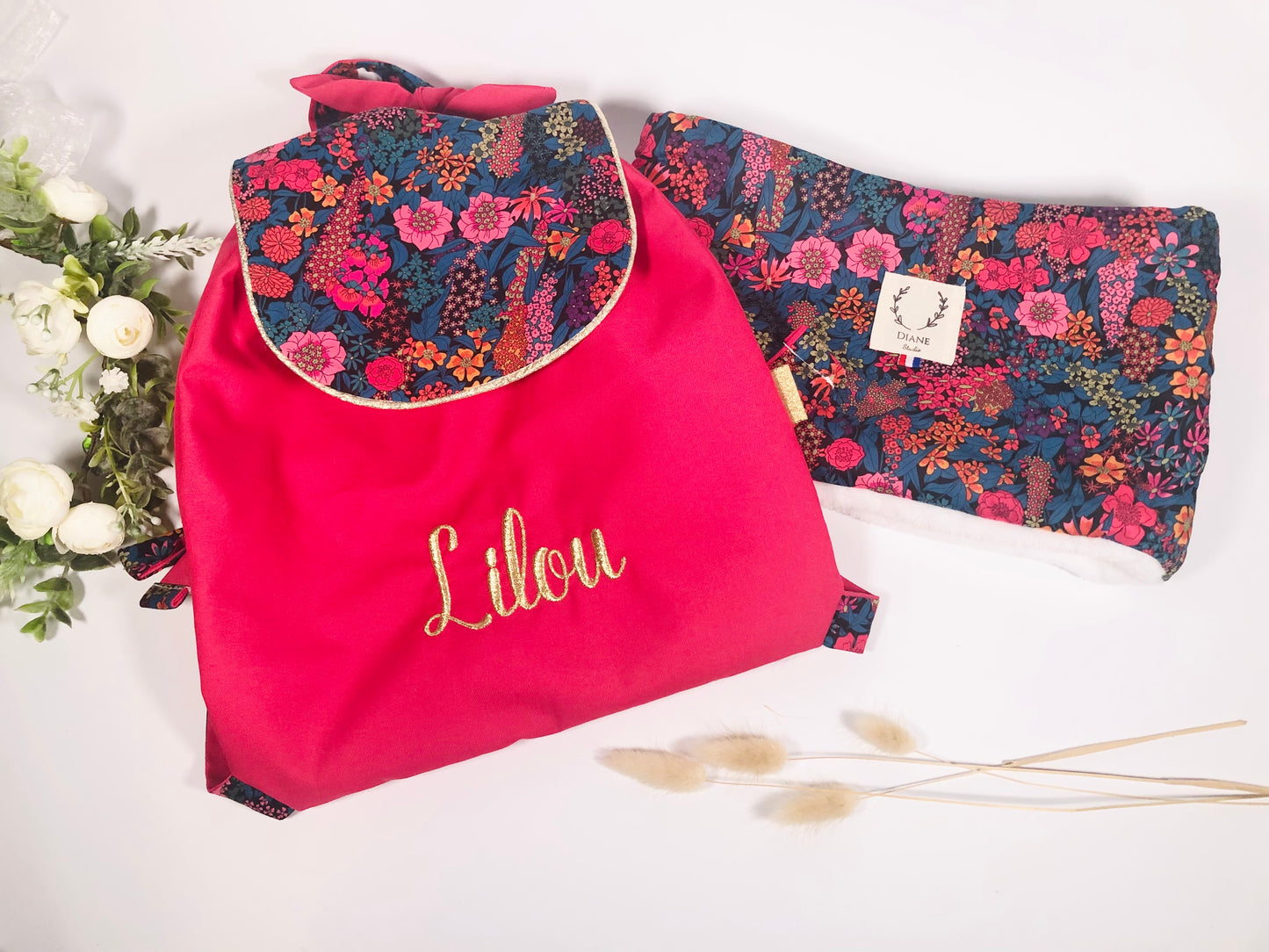 Set: Eglantine neck warmer and backpack 