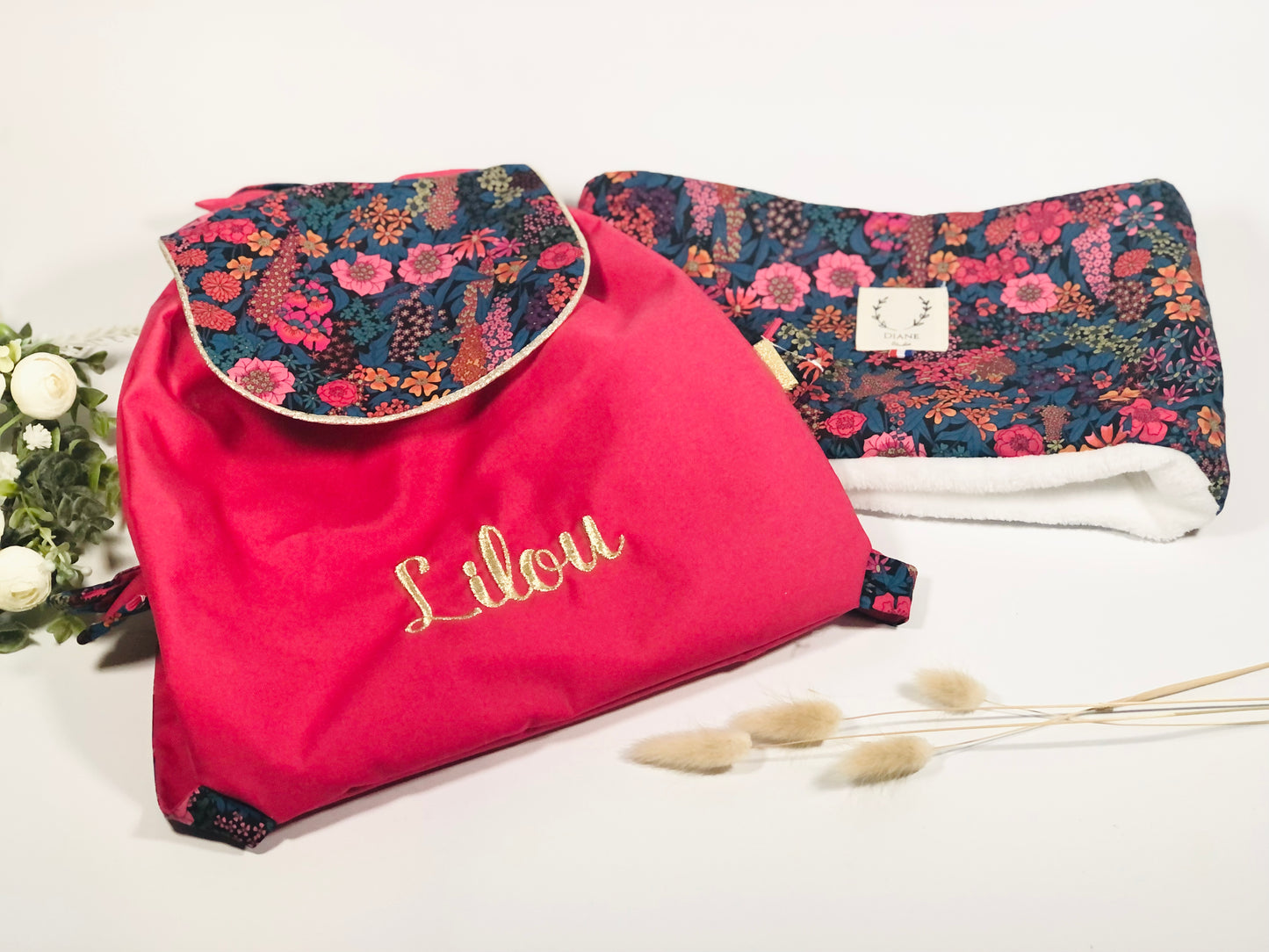 Set: Eglantine neck warmer and backpack 