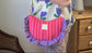 Milan the croissant bag jacquard roses and glittery tulle French-in stock