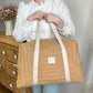 Hélène the camel and gold diaper bag