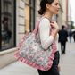The small ruffled tote bag is 100% customizable.