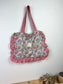 The small ruffled tote bag is 100% customizable.