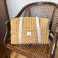 Hélène the camel and gold diaper bag