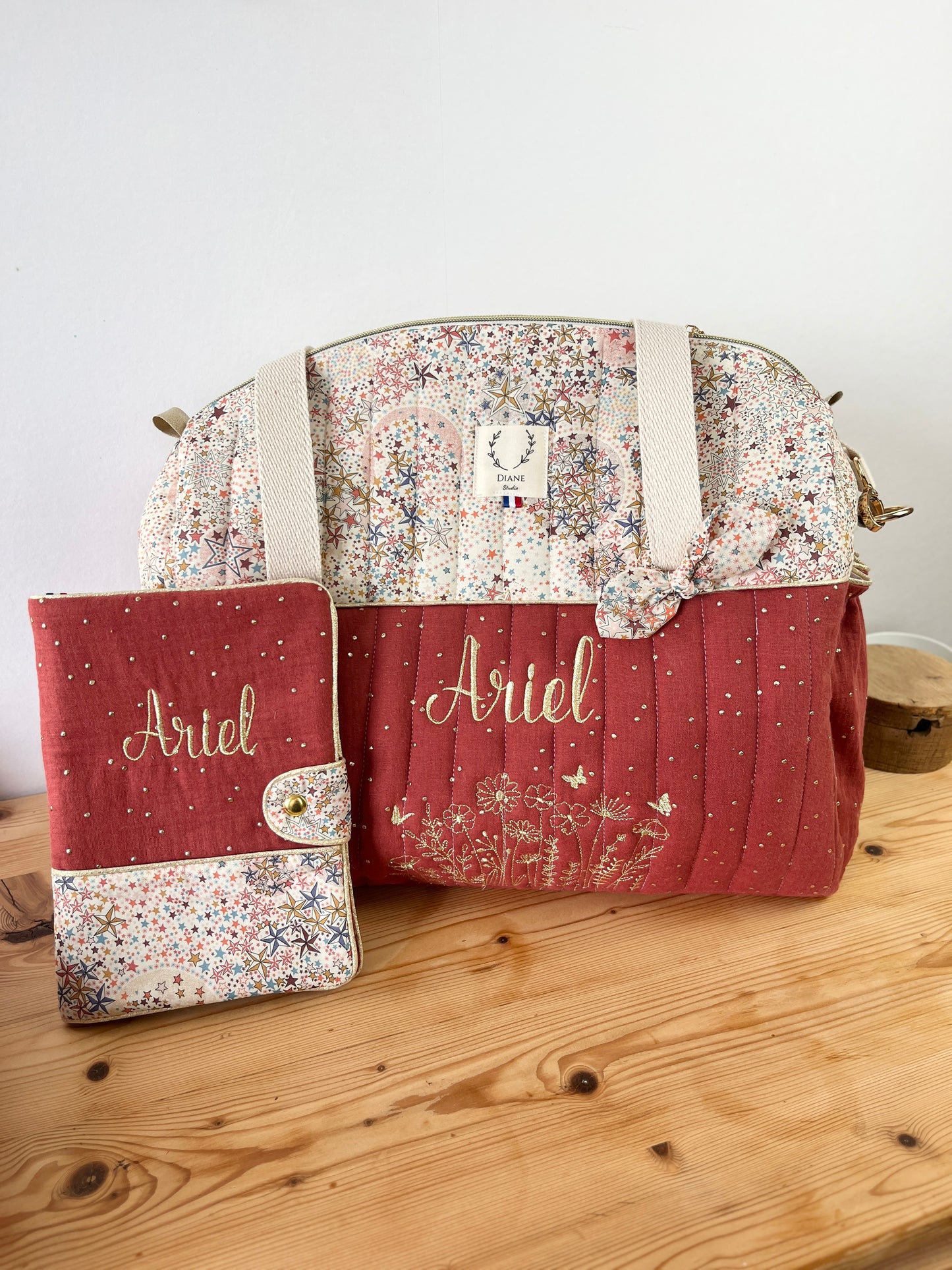 Eglantine set: diaper bag, notebook cover and backpack 
