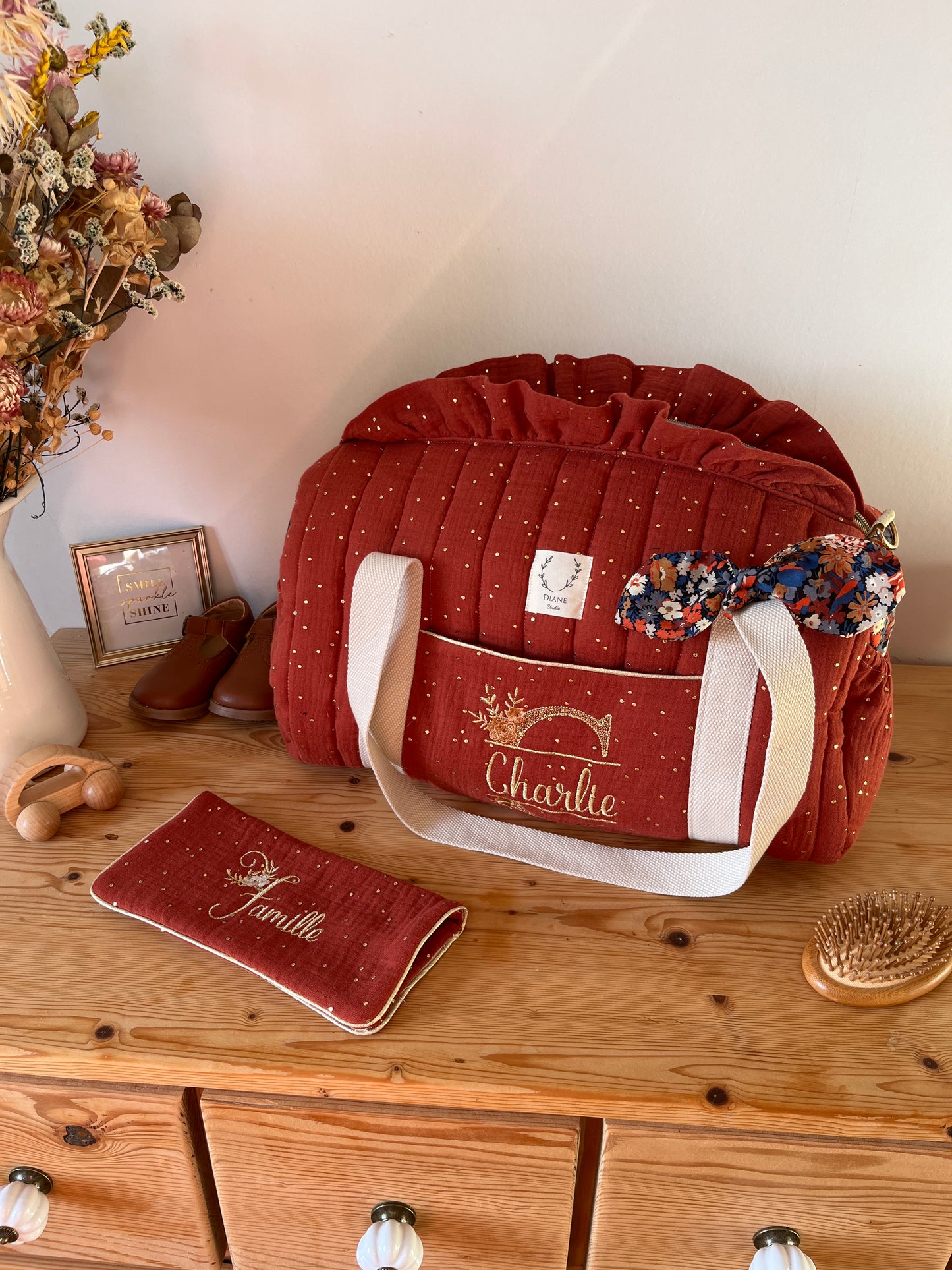 Set: duffel bag and notebook cover, 100% customizable