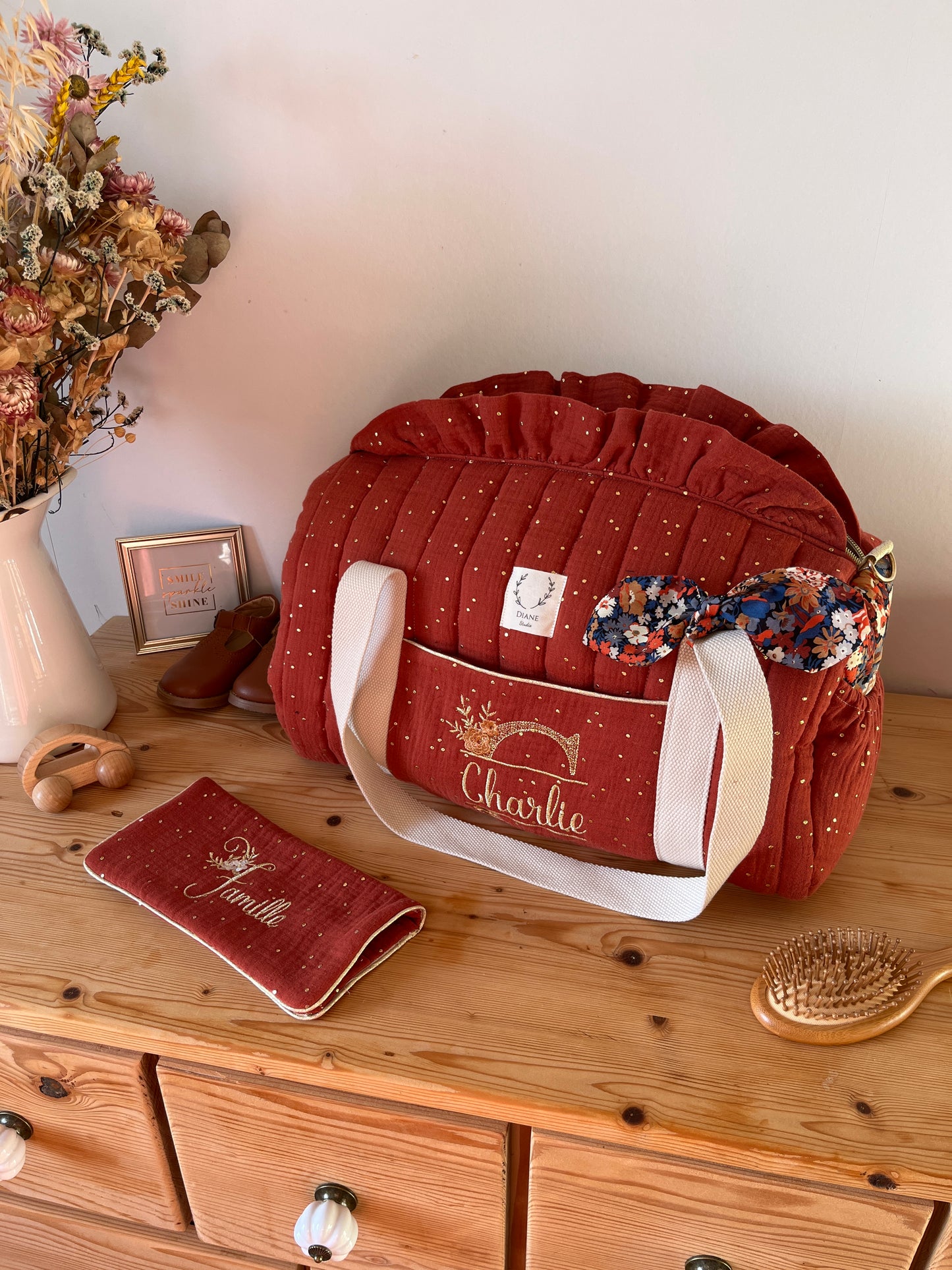 Set: duffel bag and notebook cover, 100% customizable