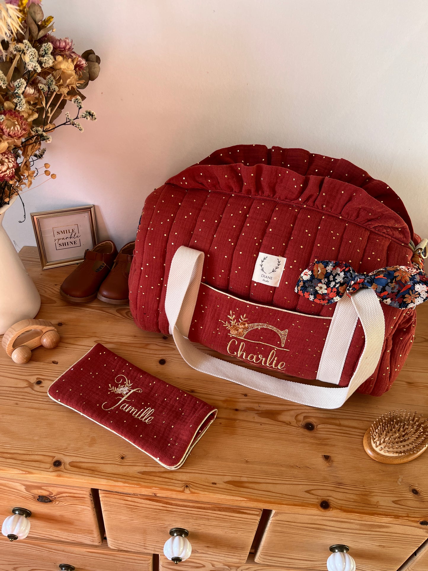 Set: duffel bag and notebook cover, 100% customizable