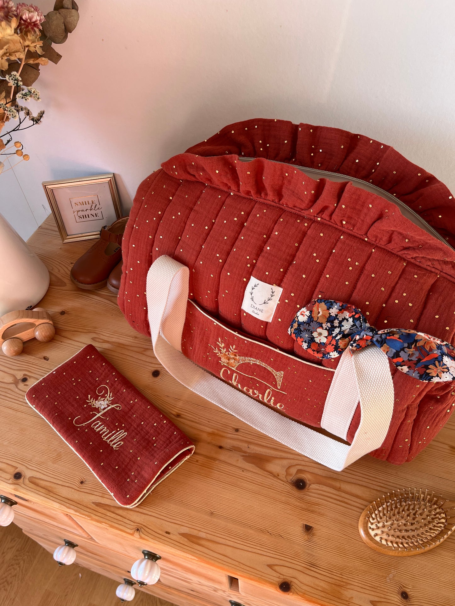 Set: duffel bag and notebook cover, 100% customizable