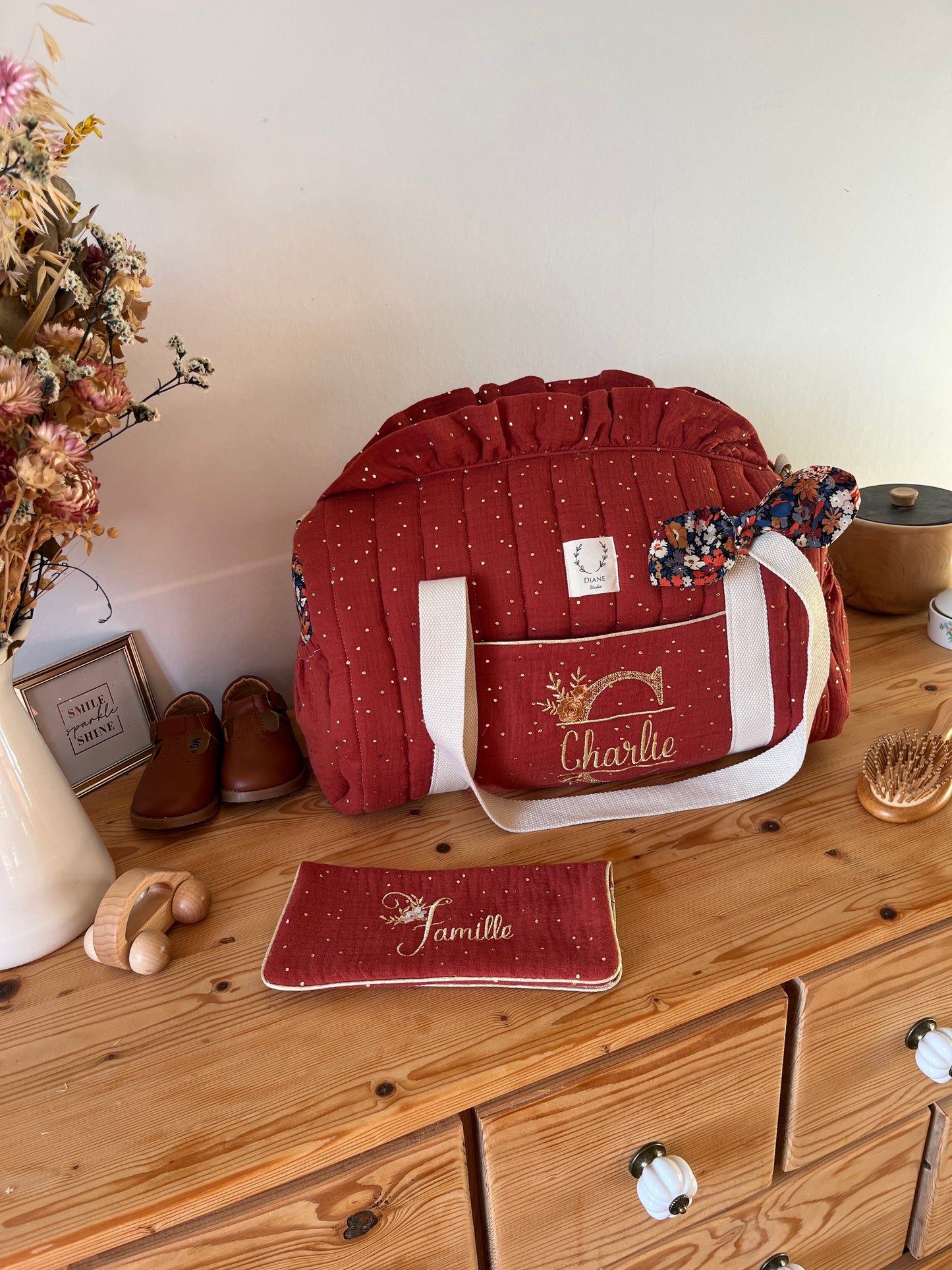 Set: duffel bag and notebook cover, 100% customizable