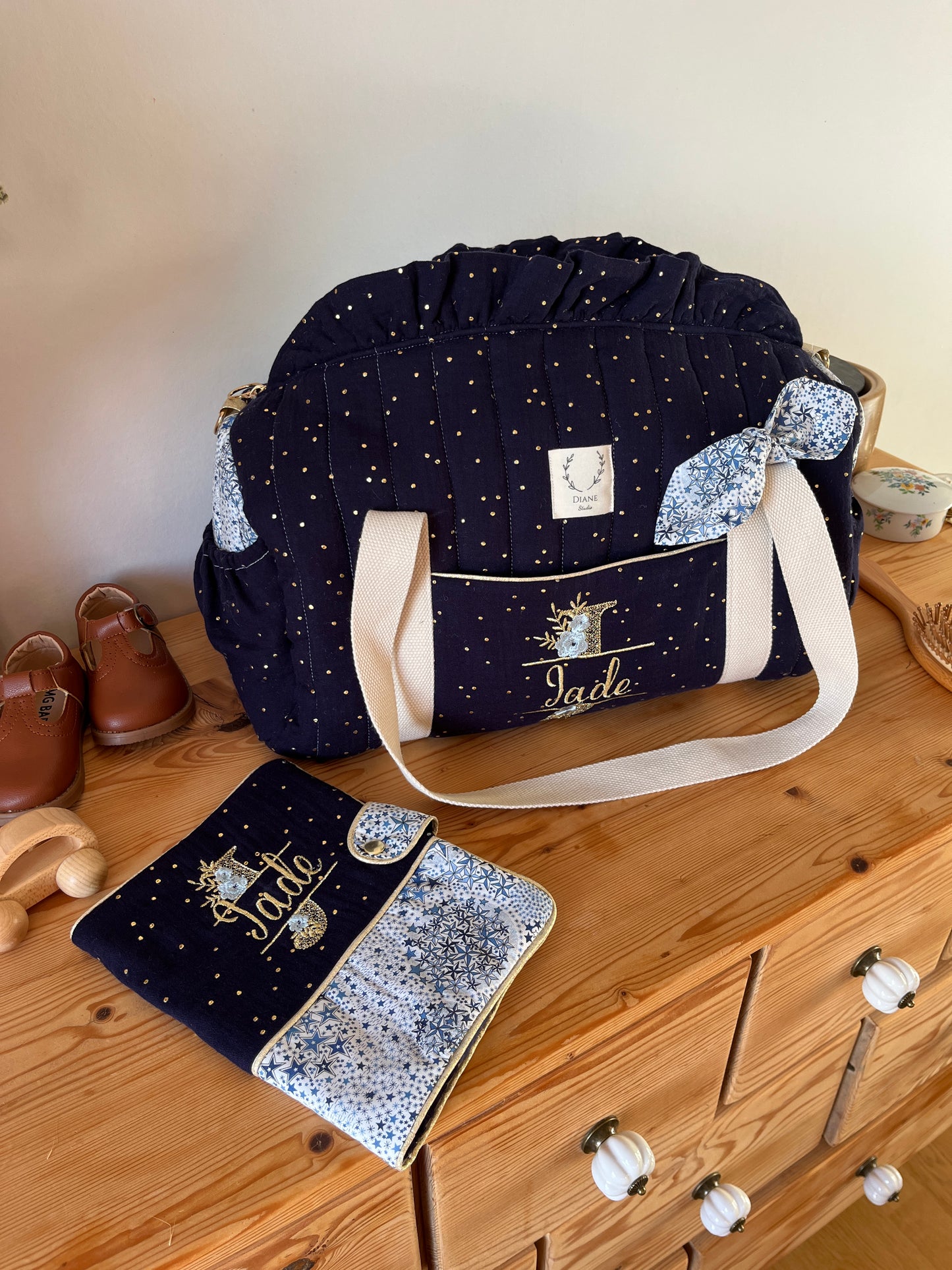 Set: duffel bag and notebook cover, 100% customizable