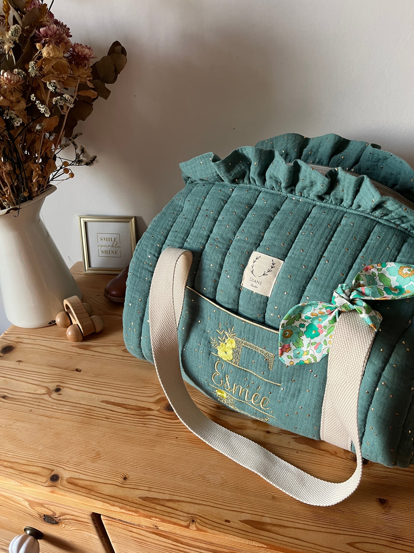 Sac Louison initiale dentelle