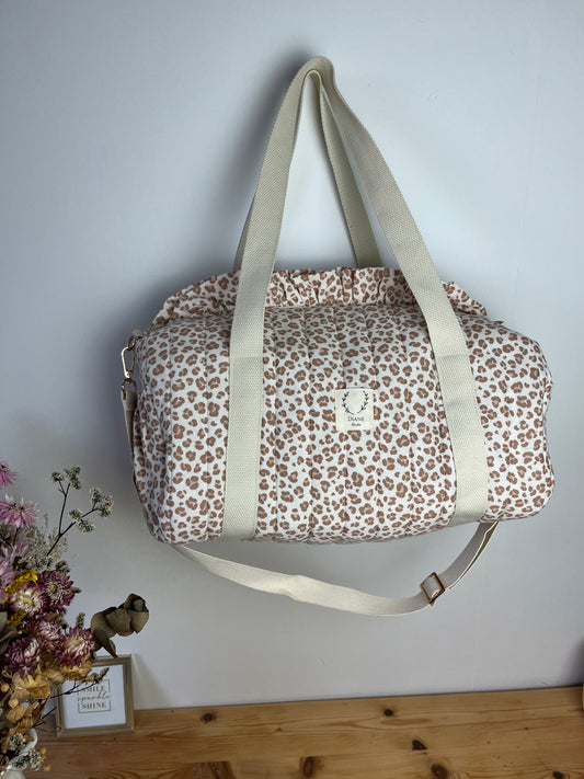Sac Louison à volant  léopard beige