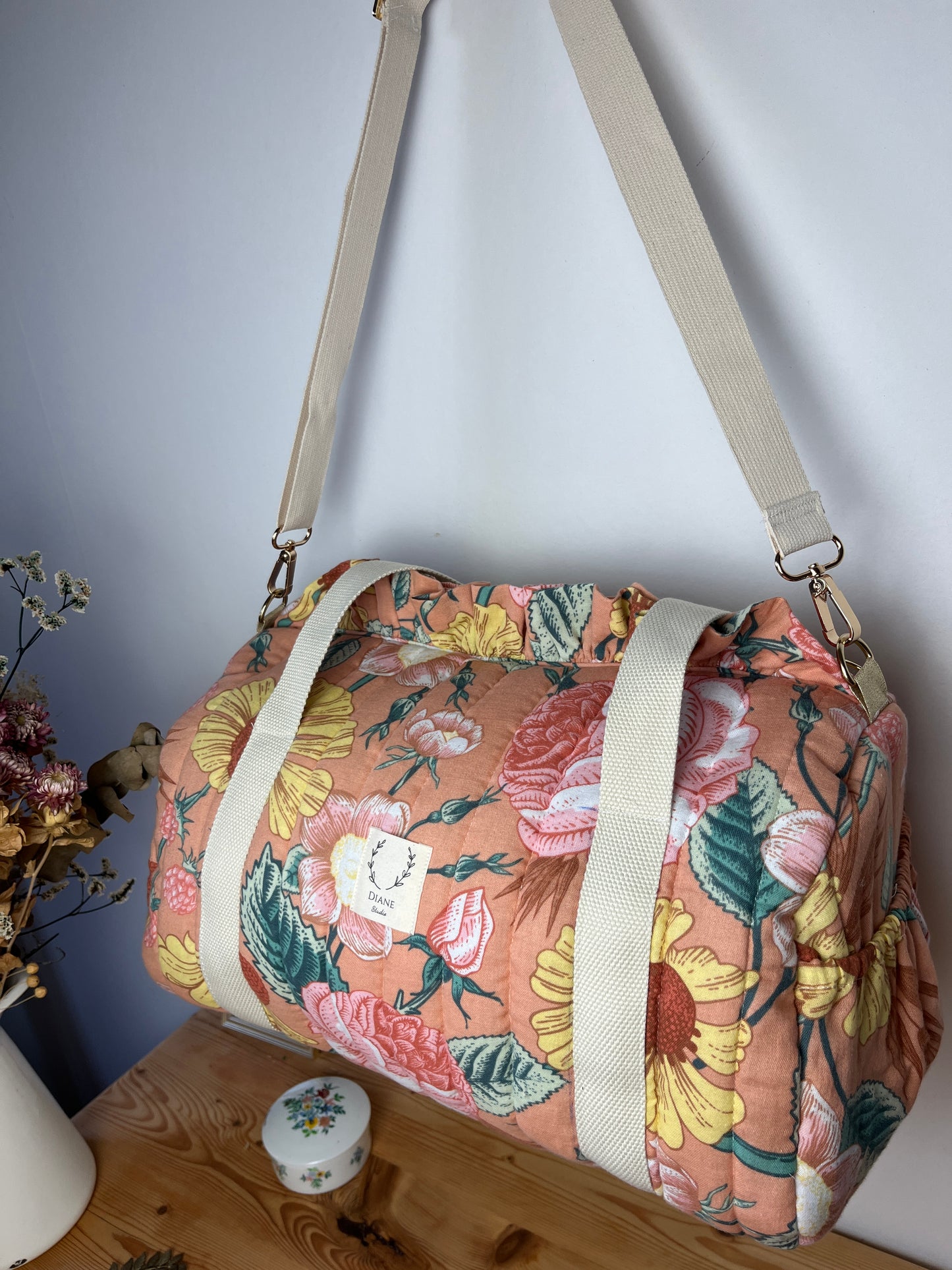 Louison the children's duffel bag with initial lace