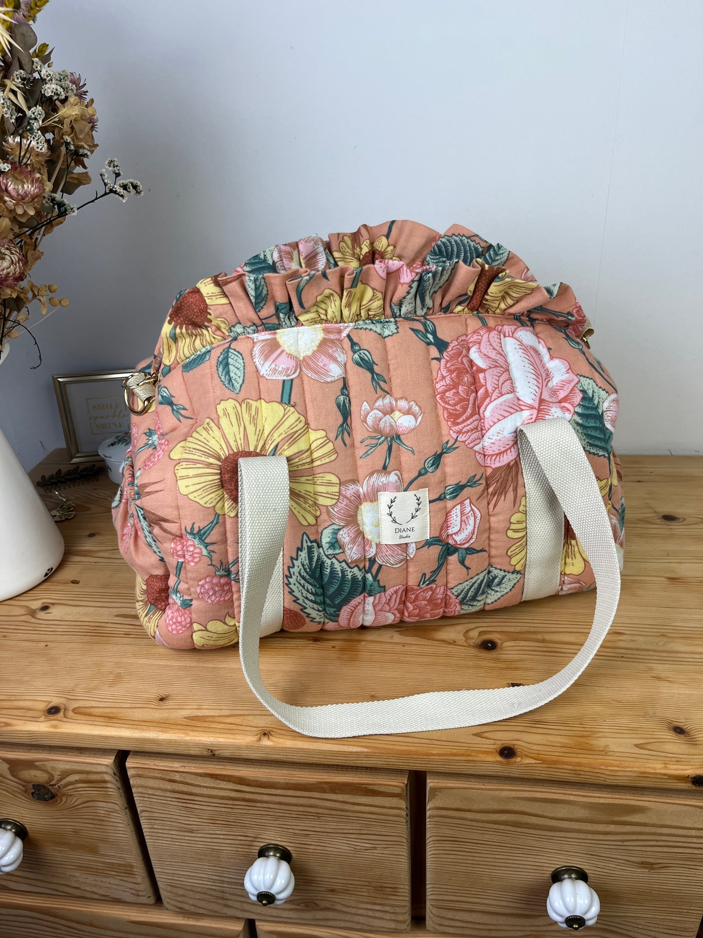 Louison the children's duffel bag with initial lace