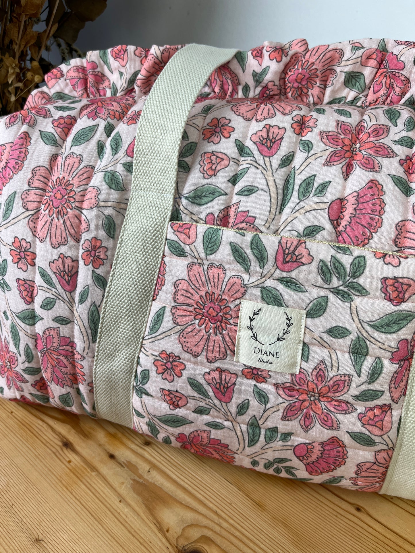 Ruffled bag and pouch set - made to order