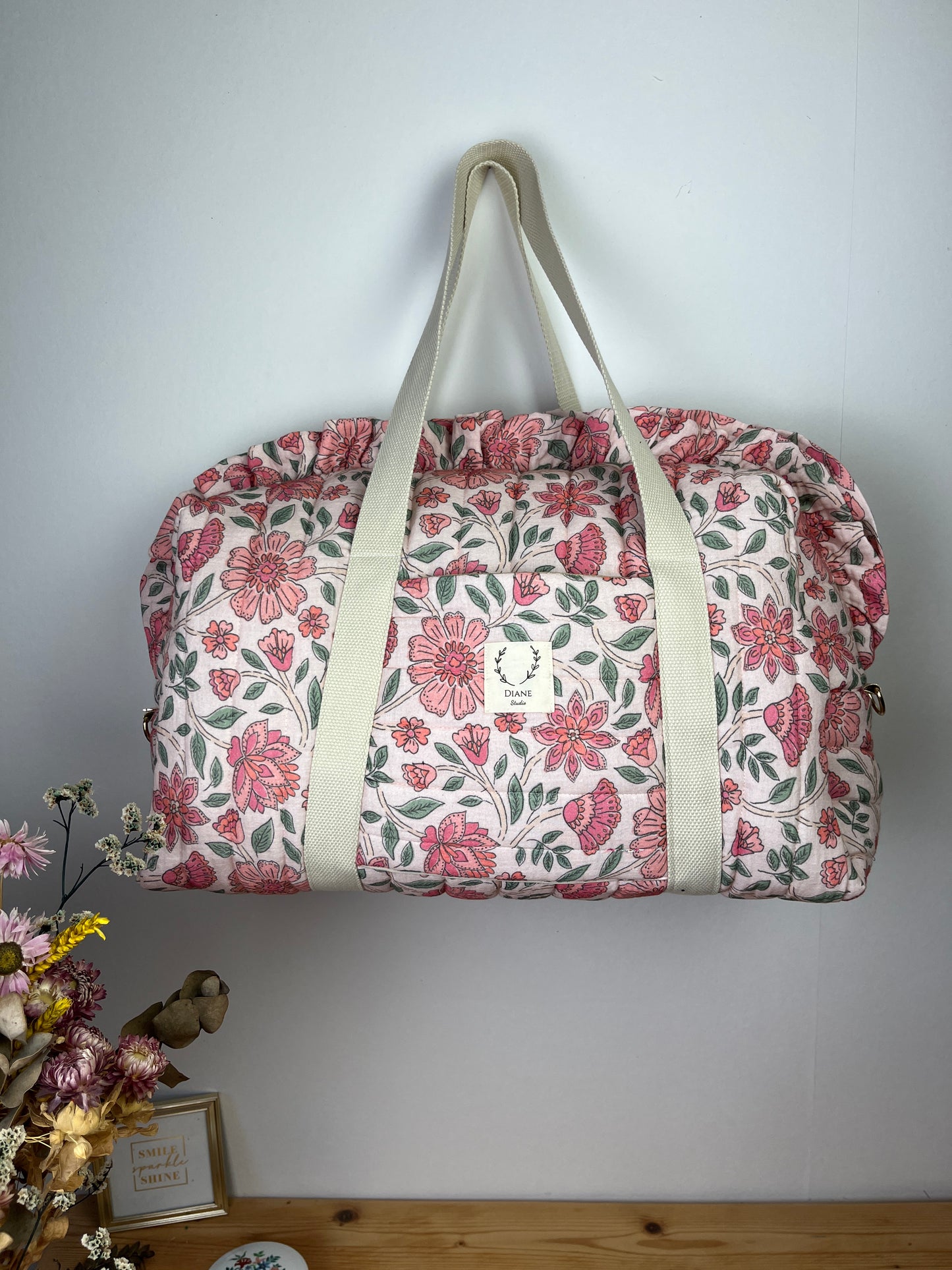 Ruffled bag and pouch set - made to order