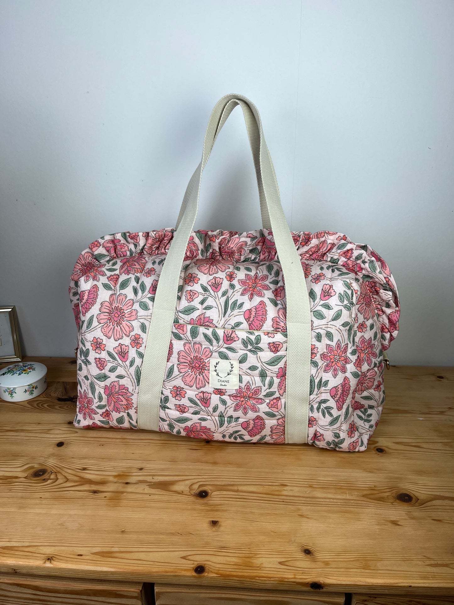 Ruffled bag and pouch set - made to order