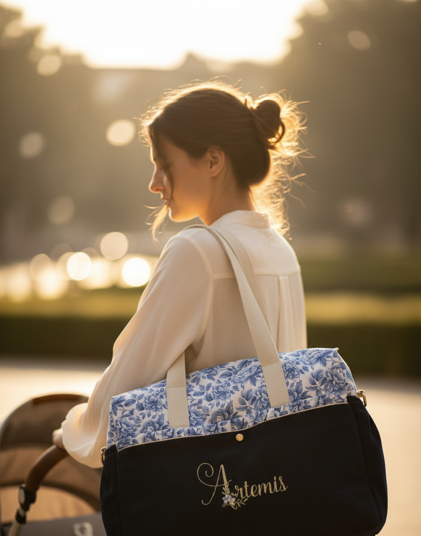Love the 100% customizable embroidered diaper bag