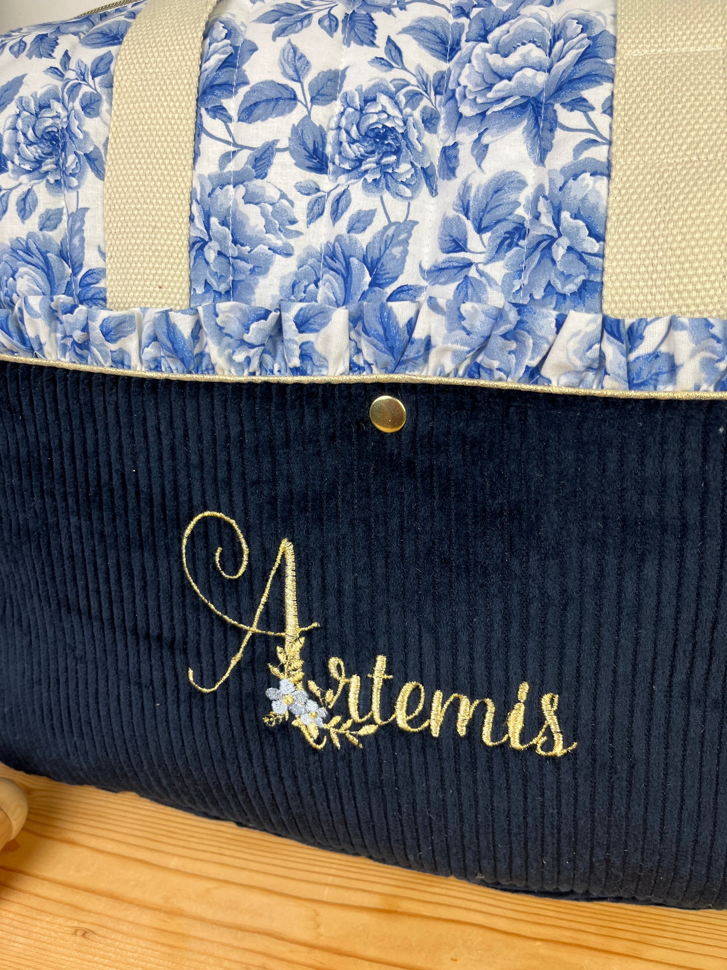 Love the 100% customizable embroidered diaper bag