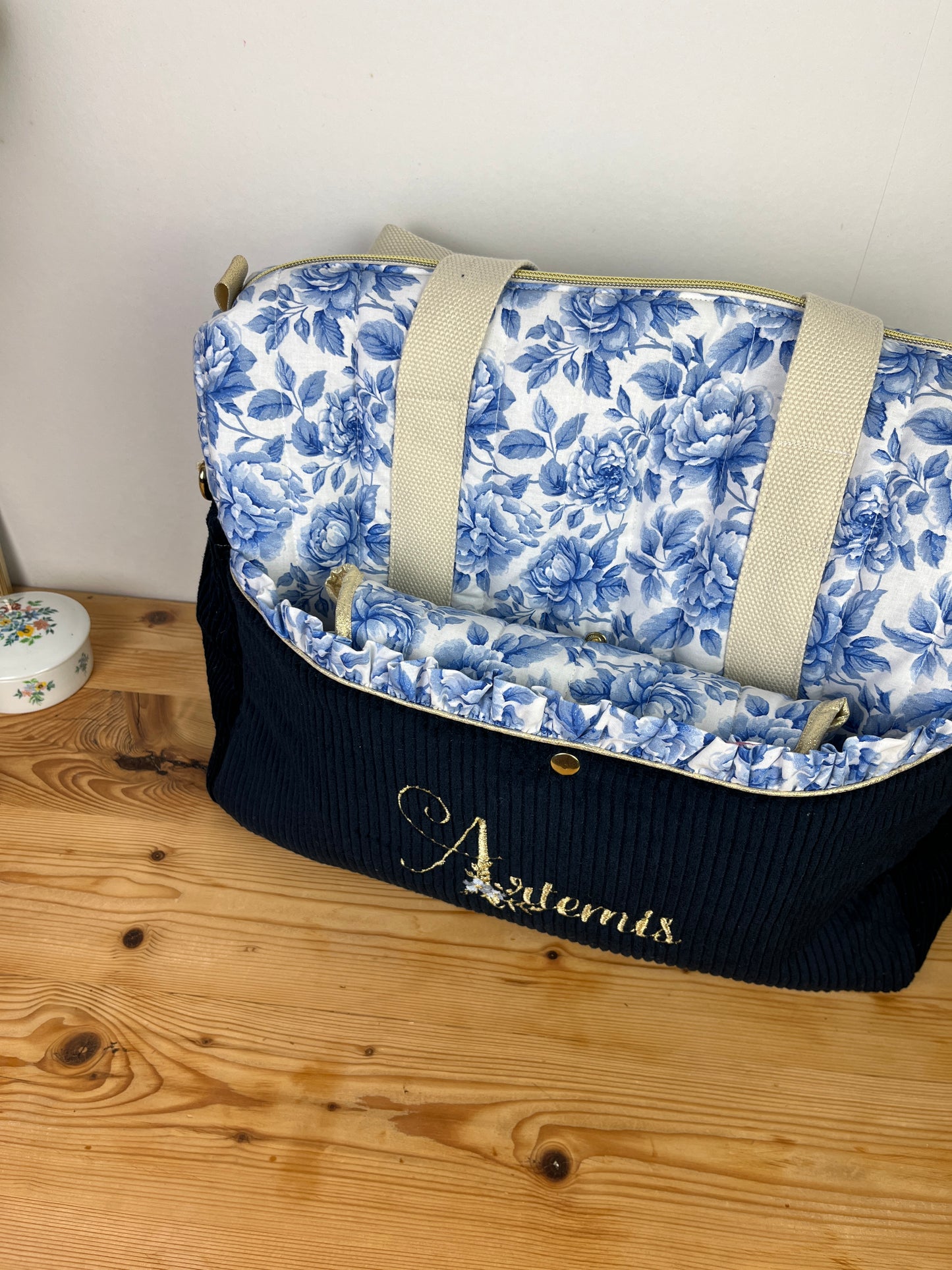 Love the 100% customizable embroidered diaper bag