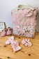 Ensemble : sac Ombeline initiale dentelle, bandeau et chouchou