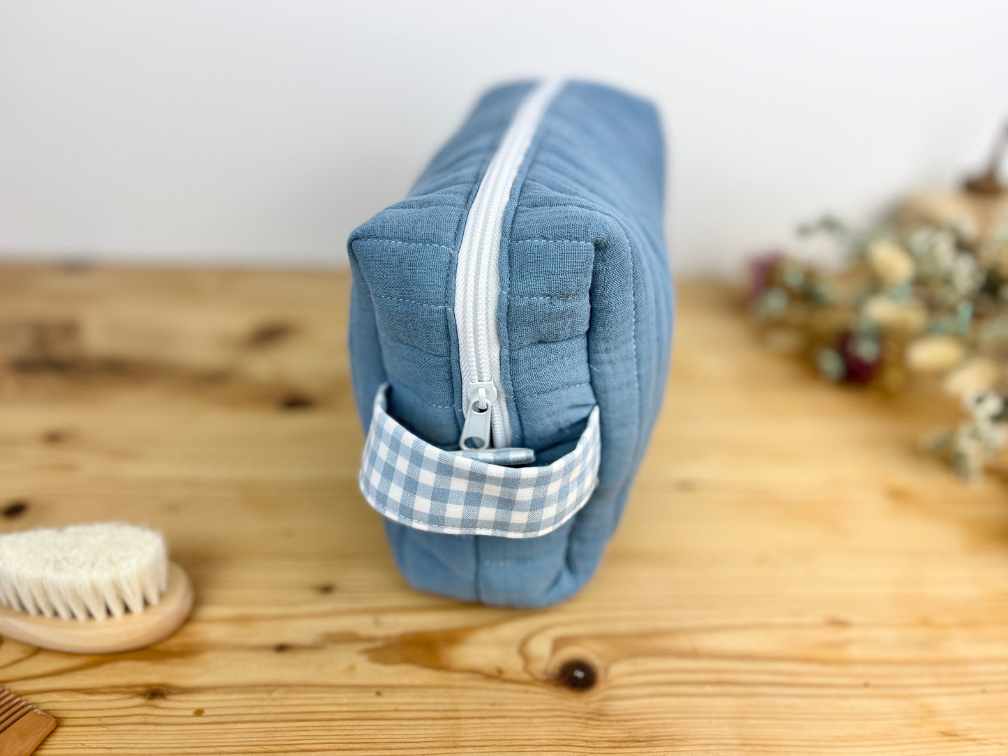 Colette sky blue gauze toiletry bag