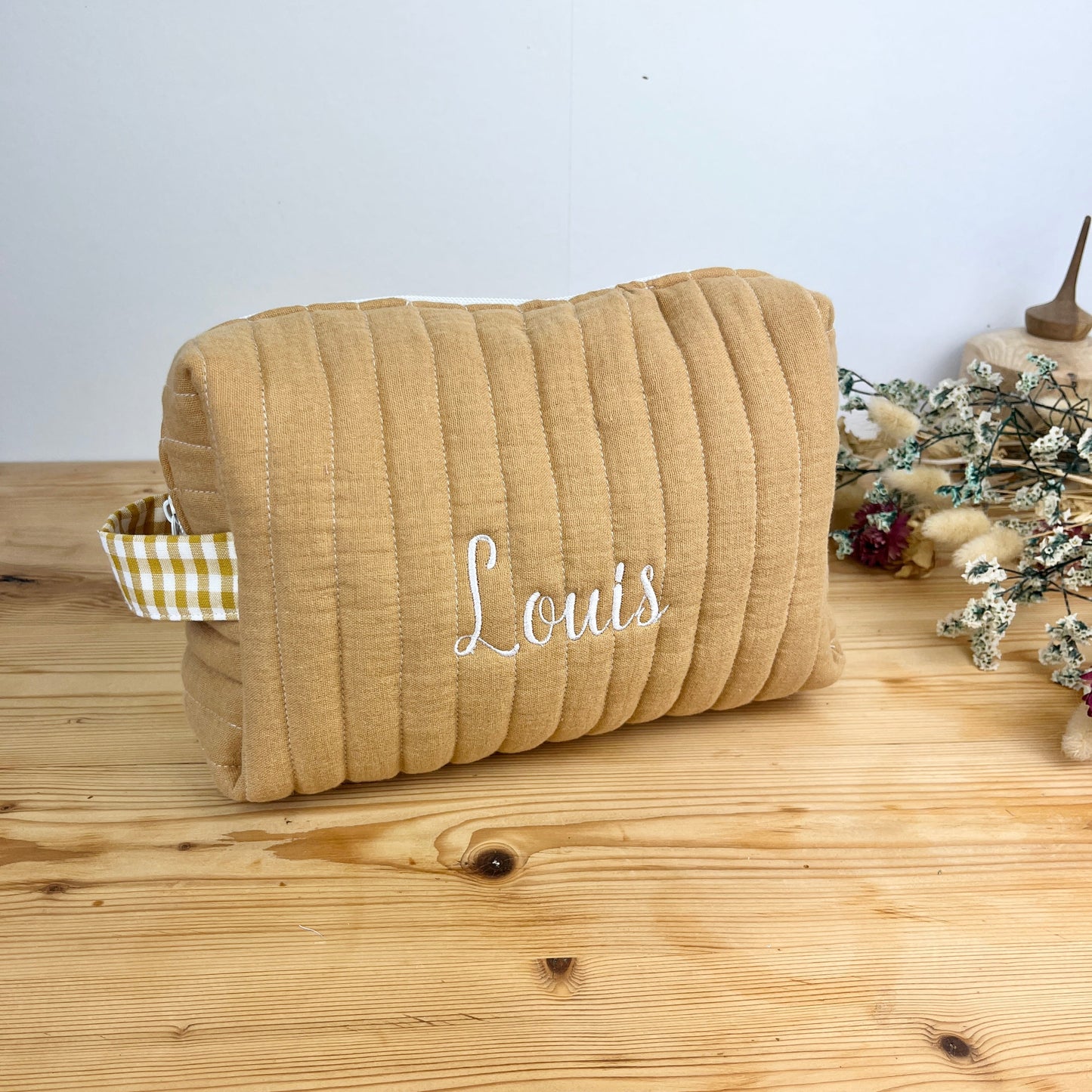 Colette camel toiletry bag