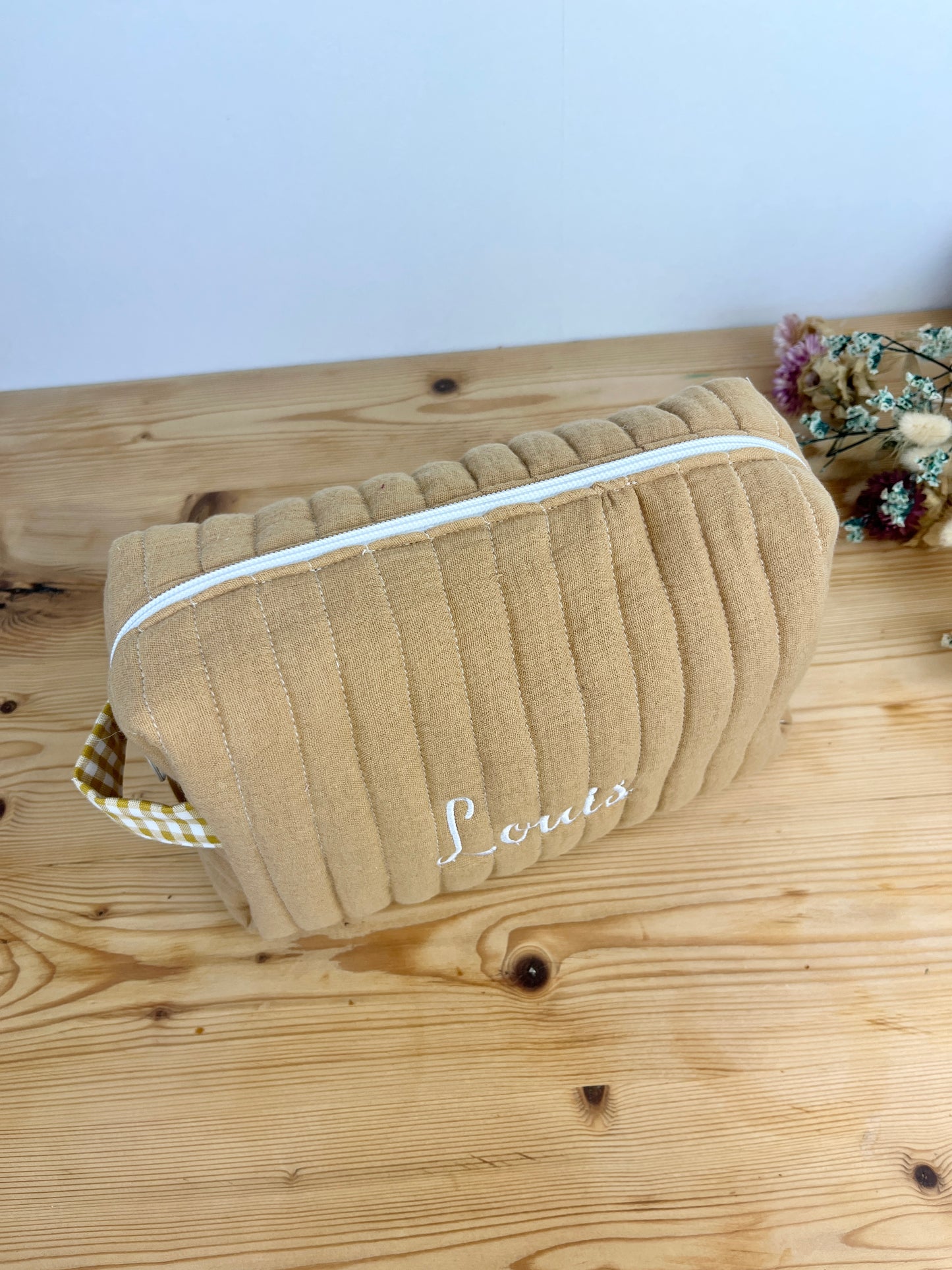 Colette camel toiletry bag