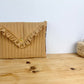 Charlotte camel and gold clutch with Liberty of London