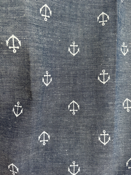 Coupon 75cx60 m coton ancres denim