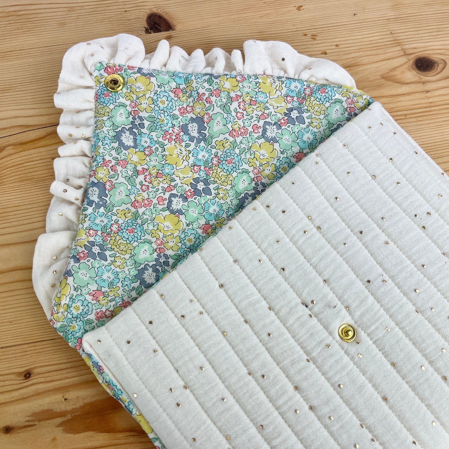 Charlotte clutch bag, cream, gold and Liberty of London