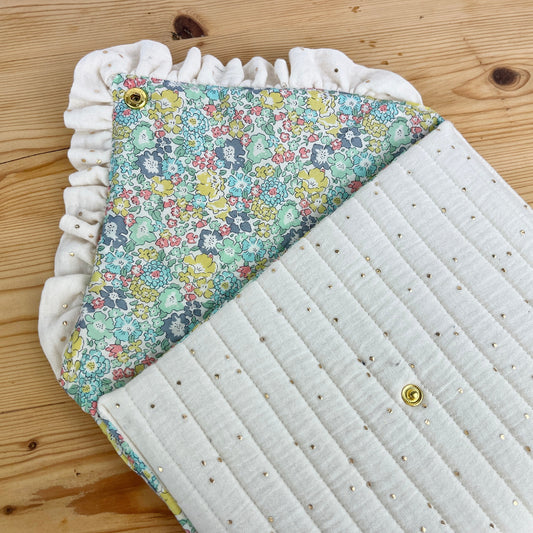 Pochette Charlotte crème doré et Liberty of London