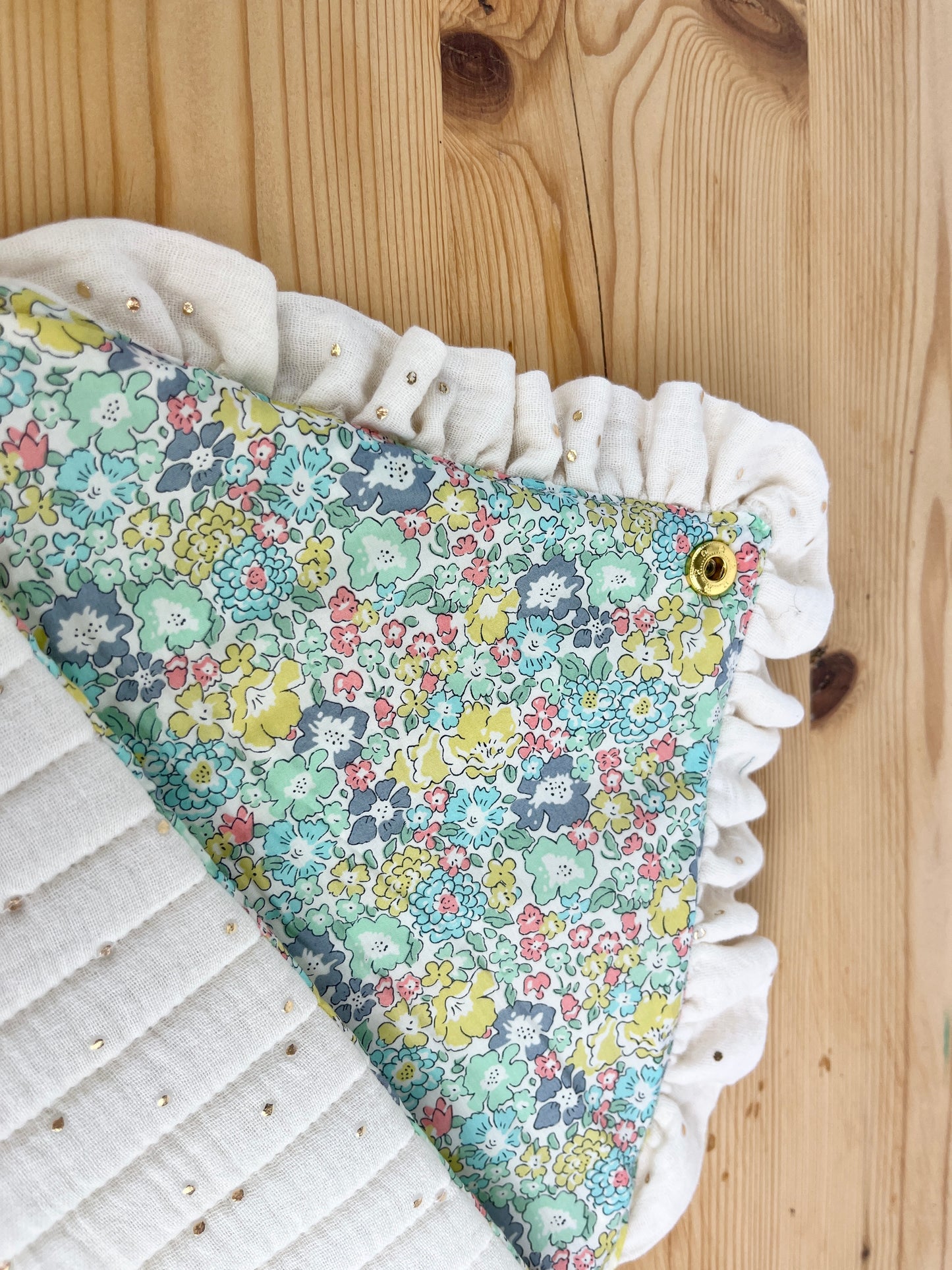 Charlotte clutch bag, cream, gold and Liberty of London