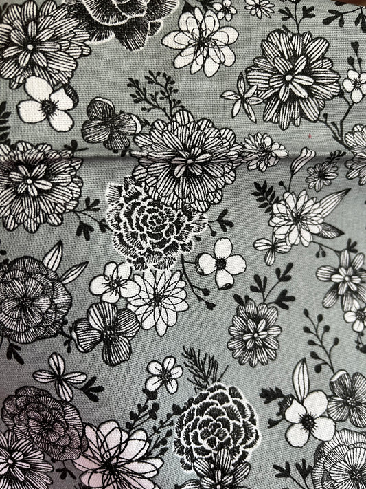 Coupon de 60x50cm coton fleuri