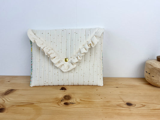 Pochette Charlotte  crème doré et Liberty of London