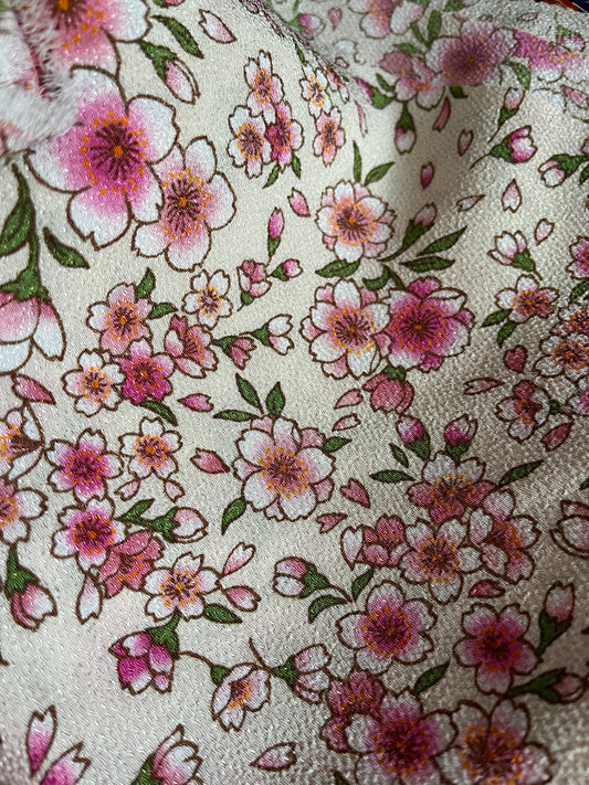Coupon de 50cm viscose japonaise cerisiers