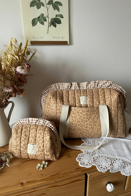 Ensemble Sac Chloé et trousse à volants - sur commande